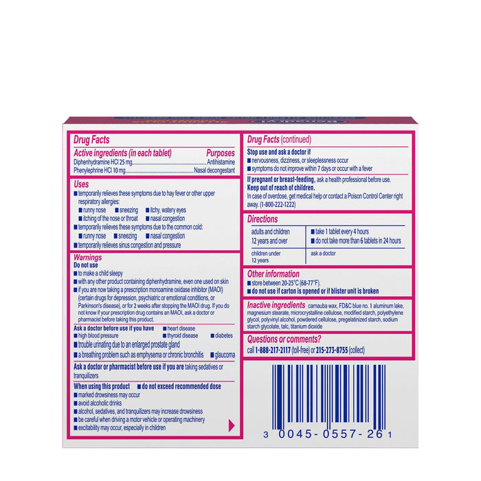 Benadryl Allergy Plus Congestion Ultra Tablets 24 Count - Elvoros