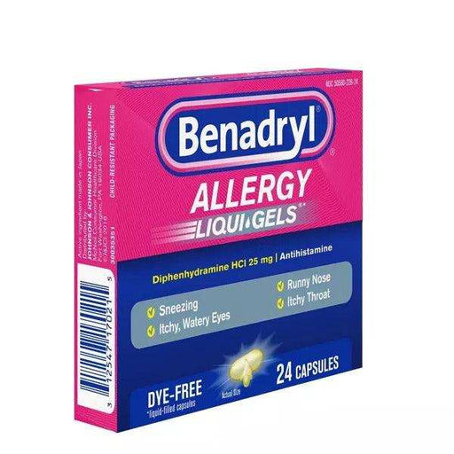 Benadryl Allergy Relief 25Mg Dye-Free Liquigels - 24Ct Gels - Elvoros