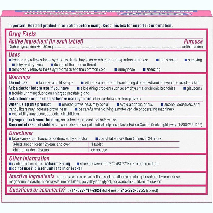 Benadryl Extra Strength Allergy Tablet, 24 ct. - Elvoros