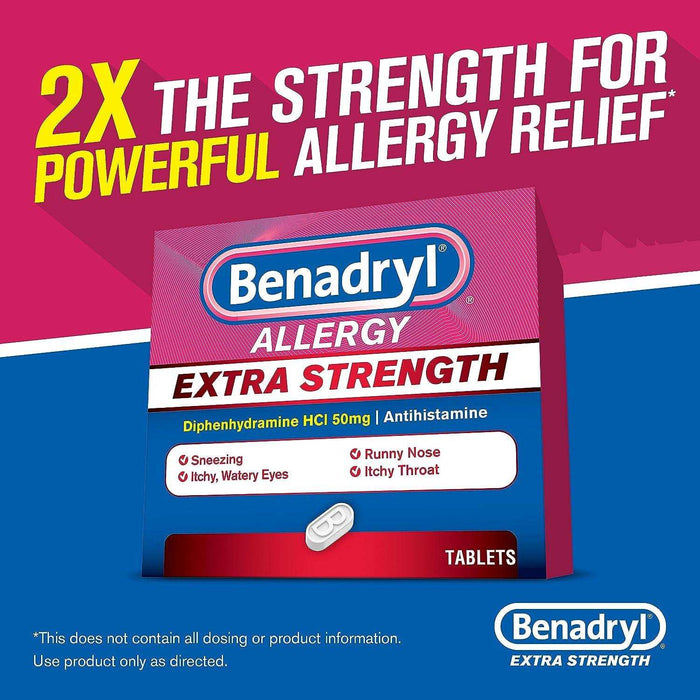 Benadryl Extra Strength Allergy Tablet, 24 ct. - Elvoros