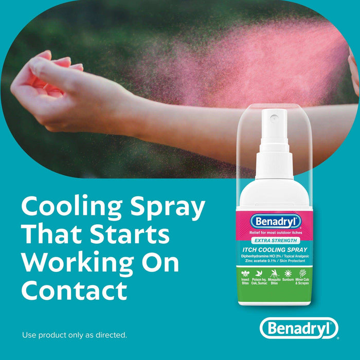Benadryl Extra Strength Itch Cooling Spray for Skin Itch & Rash Relief Travel Size - 2 fl oz - Elvoros