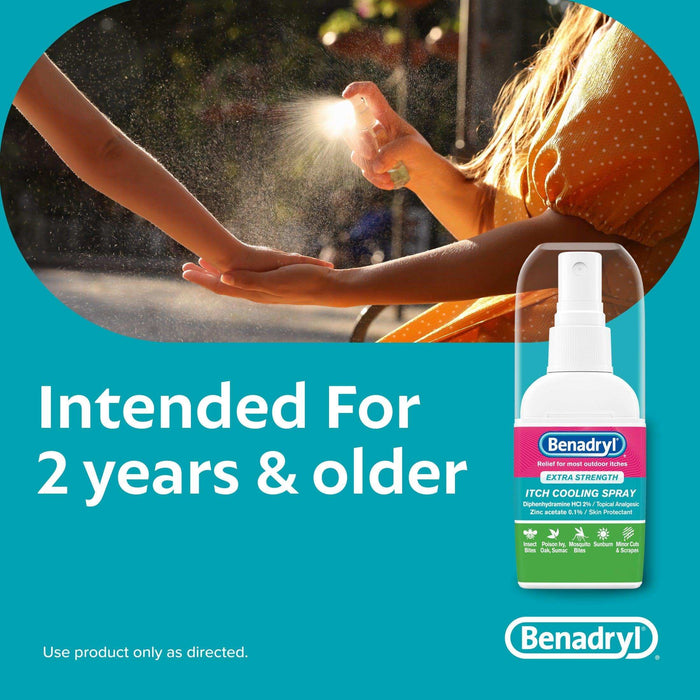 Benadryl Extra Strength Itch Cooling Spray for Skin Itch & Rash Relief Travel Size - 2 fl oz - Elvoros