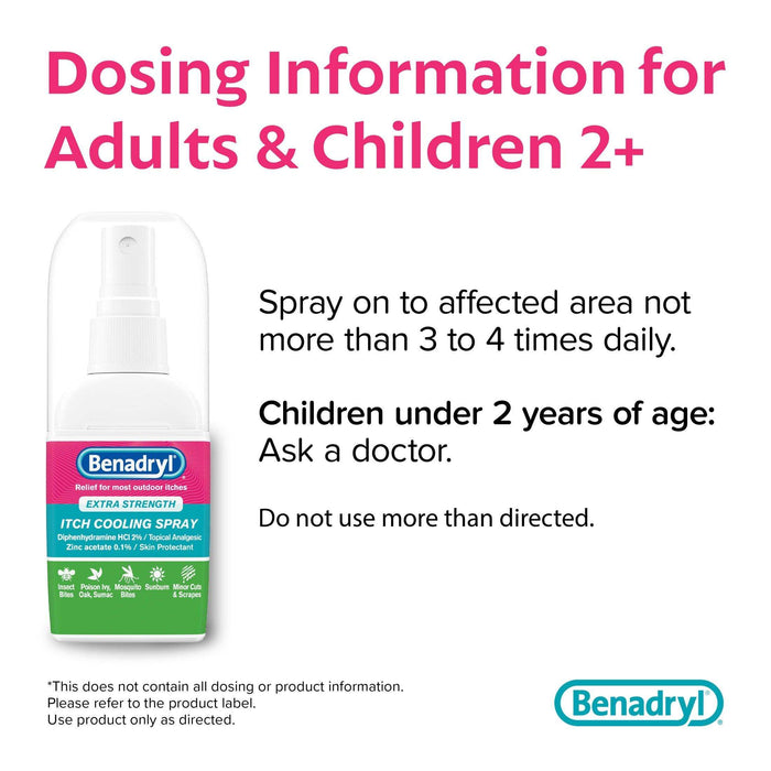 Benadryl Extra Strength Itch Cooling Spray for Skin Itch & Rash Relief Travel Size - 2 fl oz - Elvoros