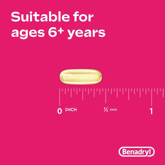 Benadryl Liqui-Gels Diphenhydramine Allergy and Sinus Treatment - 48 Capsules - Elvoros