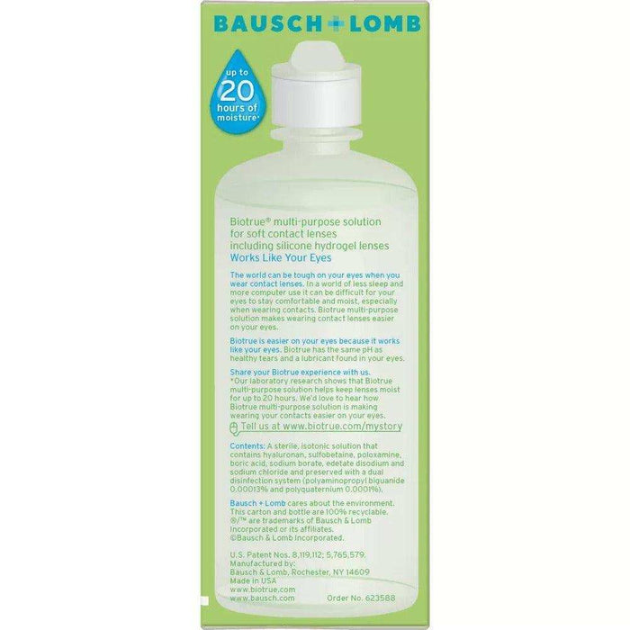 Biotrue Contact Lens Solution = 2 Pack 10oz Each - Elvoros