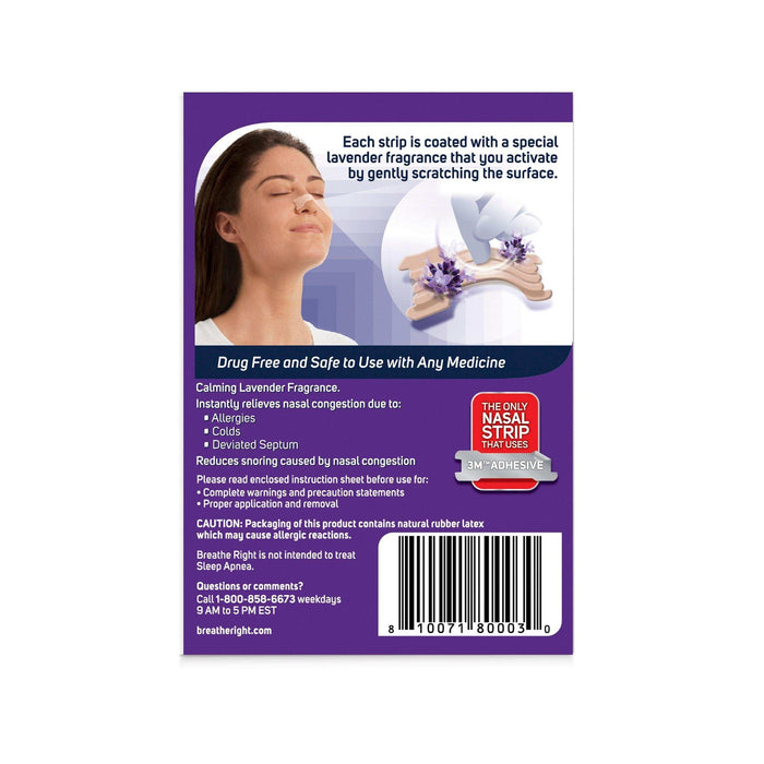 Breathe Right Calming Lavender Scented Nasal Strips - Elvoros
