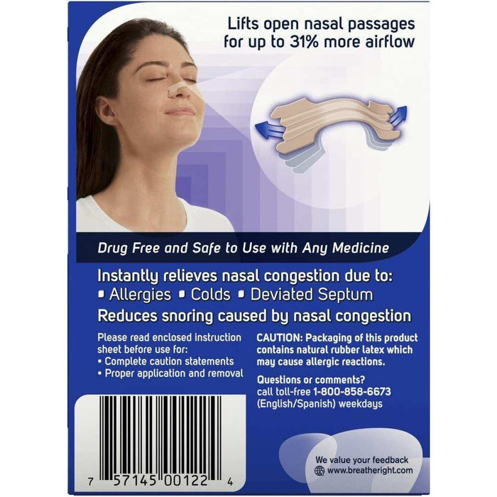 Breathe Right Nasal Strips Original Tan Small/Medium 30 Each - Elvoros