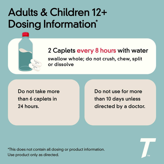 Tylenol 8 Hour Muscle Aches & Pain Acetaminophen Caplets - 100 Ct - Elvoros