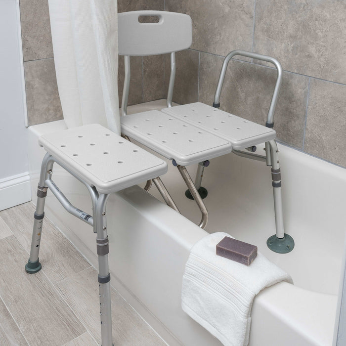 Drive Medical Splash Defense Transfer Bench with Curtain Guard Protection