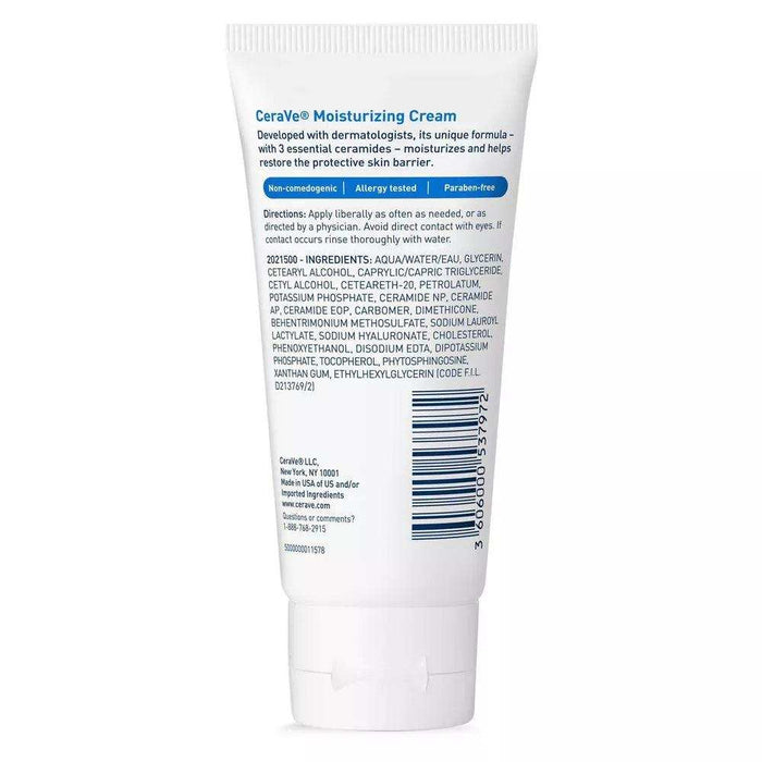 CeraVe Moisturizing Cream Face and Body Travel Size 1.89oz - Elvoros