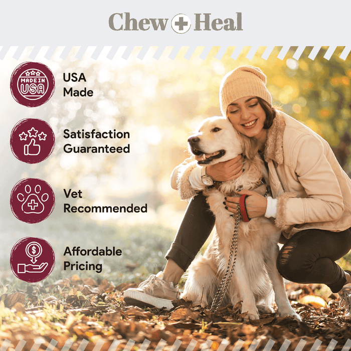 Chew + Heal Chewable Flea and Tick Prevention for Dogs - 180 Delicious Soft Chews - Elvoros