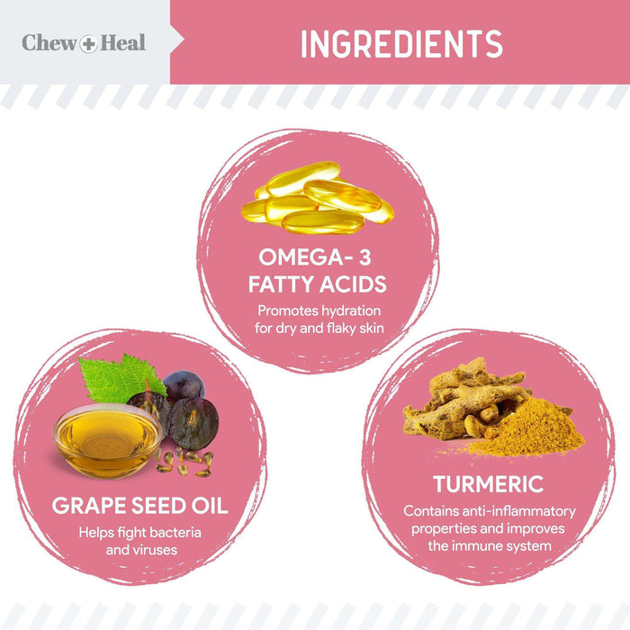 Chew + Heal Dogs Allergy Chews Relief For Itchy Skin - Elvoros