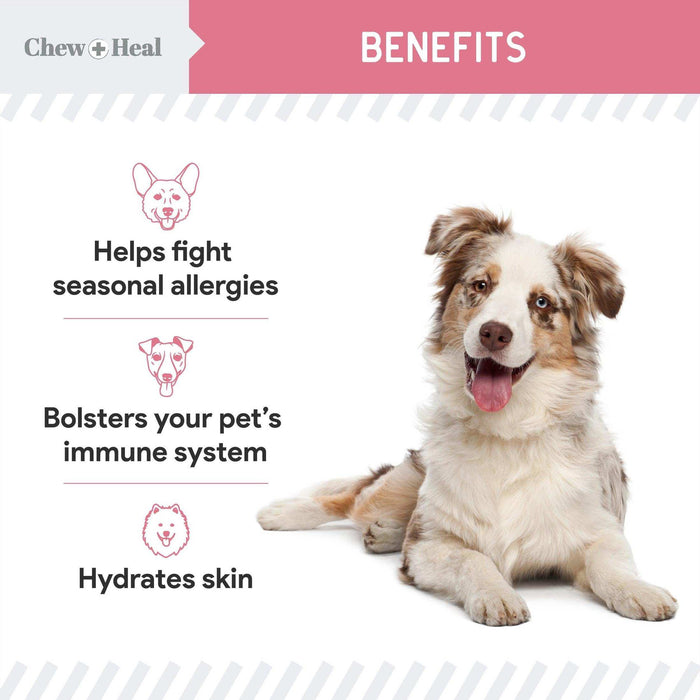 Chew + Heal Dogs Allergy Chews Relief For Itchy Skin - Elvoros