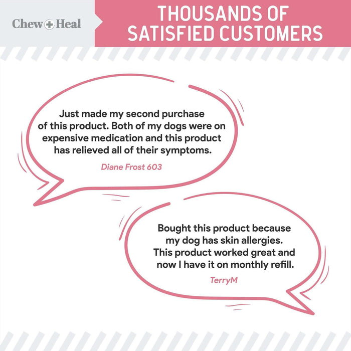 Chew + Heal Dogs Allergy Chews Relief For Itchy Skin - Elvoros