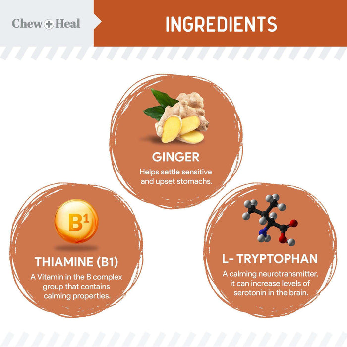 Chew + Heal Dogs Anxiety & Stress Calming Soft Chews - Elvoros