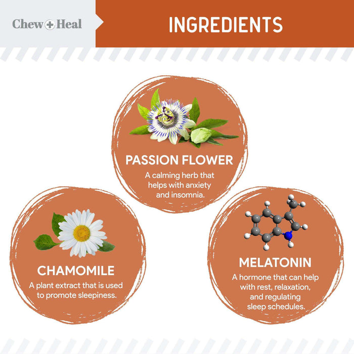 Chew + Heal Dogs Anxiety & Stress Calming Soft Chews - Elvoros