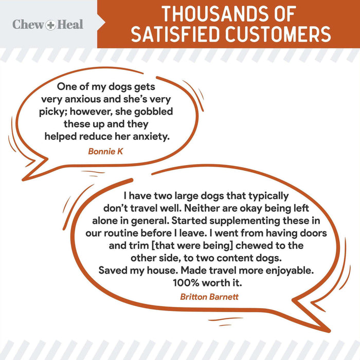 Chew + Heal Dogs Anxiety & Stress Calming Soft Chews - Elvoros