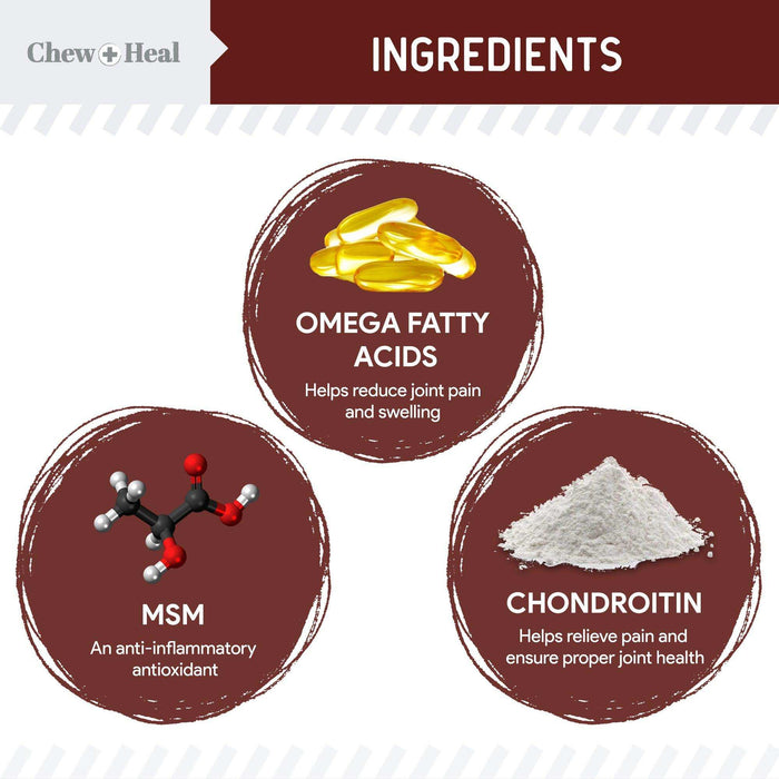 Chew + Heal Joint Supplements For Dogs and Cats - Elvoros