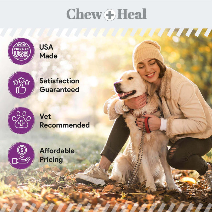 Chew + Heal No Scoot for Dogs - for Healthy Anal Gland Function - Elvoros