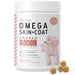 Chew + Heal Omega Skin and Coat for Dogs - 180 Chews - Smoked Bacon Flavor - Elvoros