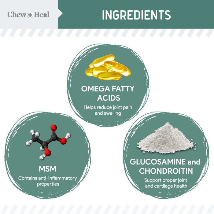 Chew + Heal Senior Hip And Joint Supplement For Dogs - Elvoros