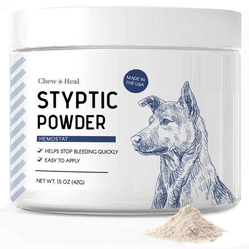 Chew + Heal Styptic Powder for Dogs 1.5 oz - Quick Clotting Powder - Elvoros