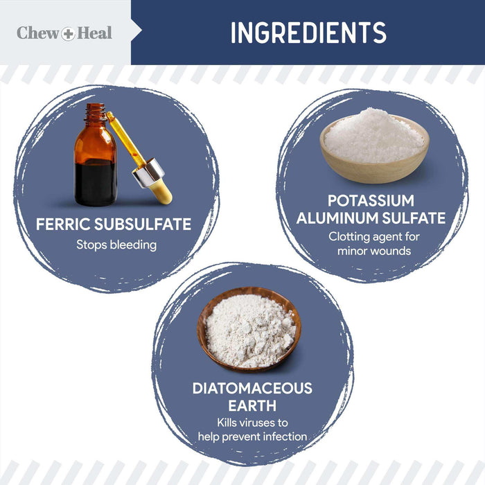 Chew + Heal Styptic Powder for Dogs 1.5 oz - Quick Clotting Powder - Elvoros