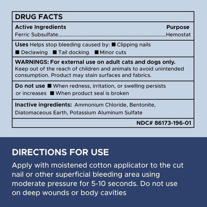 Chew + Heal Styptic Powder for Dogs 1.5 oz - Quick Clotting Powder - Elvoros