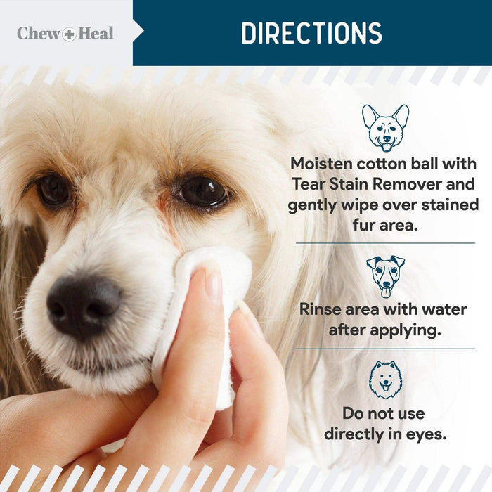 Chew + Heal Tear Stain Remover for Dogs & Cats - Elvoros