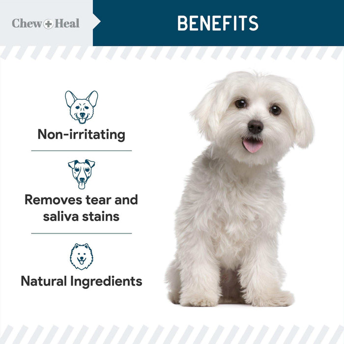 Chew + Heal Tear Stain Remover for Dogs & Cats - Elvoros