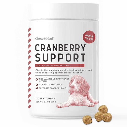 Chew + Heal UTI Treatment Cranberry Chews for Dogs - Elvoros