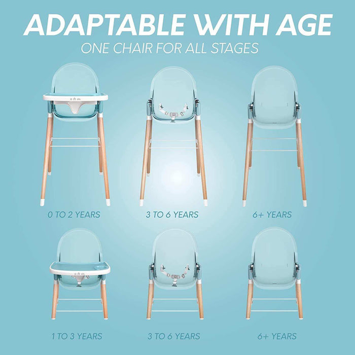 Children of Design Deluxe High Chair - Blue - Elvoros