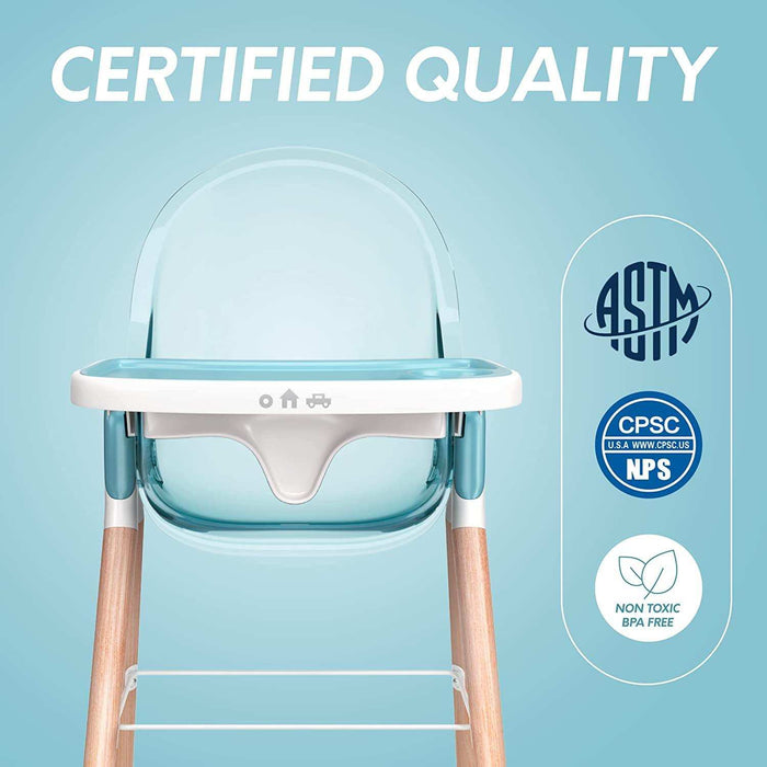 Children of Design Deluxe High Chair - Blue - Elvoros