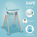 Children of Design Deluxe High Chair - Blue - Elvoros
