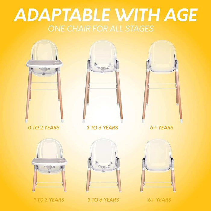 Children of Design Deluxe High Chair - Grey - Elvoros