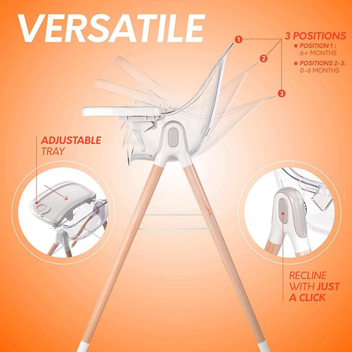Children of Design Deluxe High Chair - Grey - Elvoros