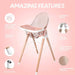 Children of Design Deluxe High Chair - Pink - Elvoros