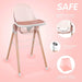 Children of Design Deluxe High Chair - Pink - Elvoros