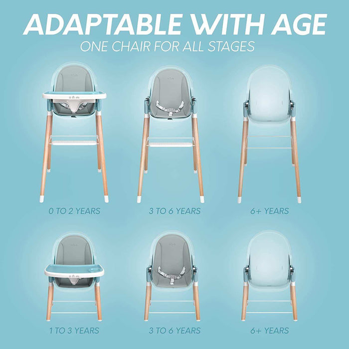 Children of Design Deluxe High Chair with Cushion - Blue - Elvoros