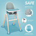 Children of Design Deluxe High Chair with Cushion - Blue - Elvoros