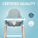 Children of Design Deluxe High Chair with Cushion - Blue - Elvoros