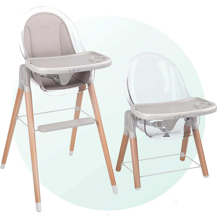 Children of Design Deluxe High Chair with Cushion - Grey - Elvoros