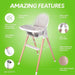 Children of Design Deluxe High Chair with Cushion - Grey - Elvoros