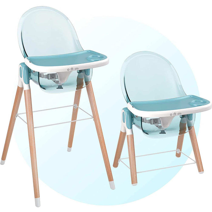 Children Of Design Non-Reclinable Classic Wooden High Chair - Blue - Elvoros