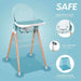 Children Of Design Non-Reclinable Classic Wooden High Chair - Blue - Elvoros