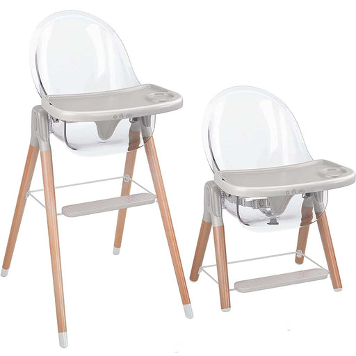 Children Of Design Non-Reclinable Classic Wooden High Chair - Clear - Elvoros