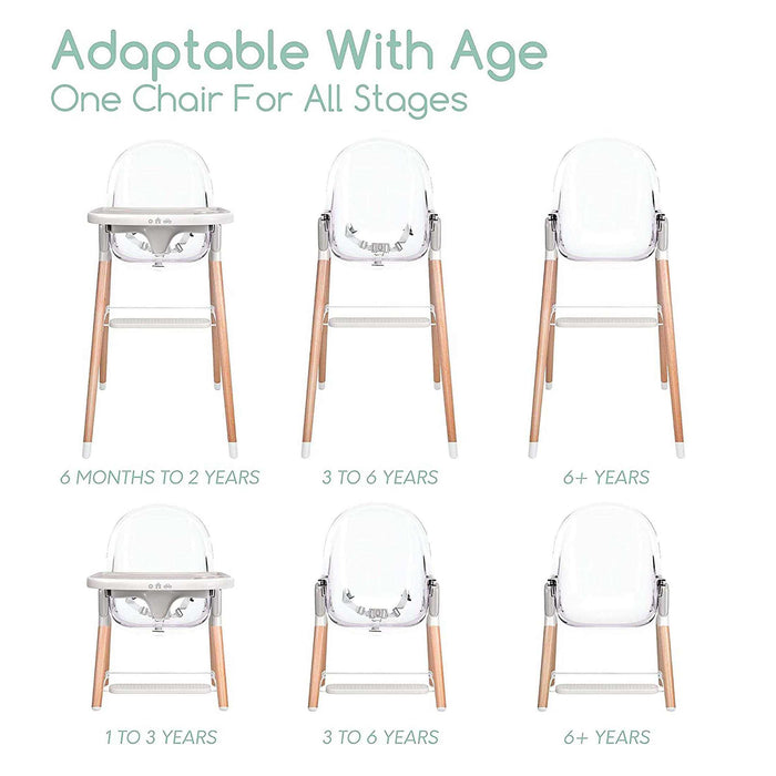 Children Of Design Non-Reclinable Classic Wooden High Chair - Clear - Elvoros