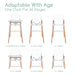 Children Of Design Non-Reclinable Classic Wooden High Chair - Clear - Elvoros