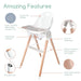 Children Of Design Non-Reclinable Classic Wooden High Chair - Clear - Elvoros