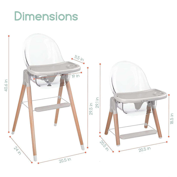 Children Of Design Non-Reclinable Classic Wooden High Chair - Clear - Elvoros